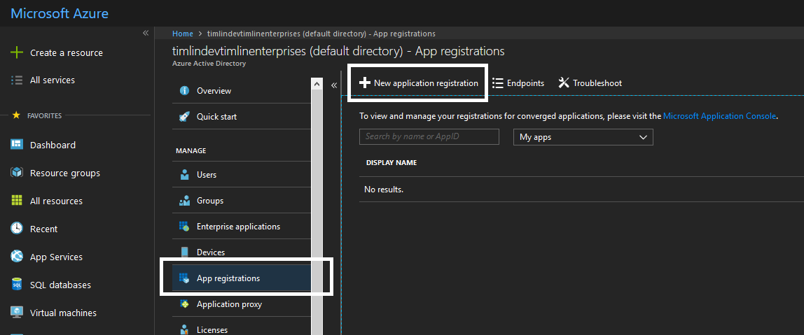 New Application Registration